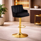 luxury-bar-stool-with-rich-black-velvet-upholstery-and-gold-frame