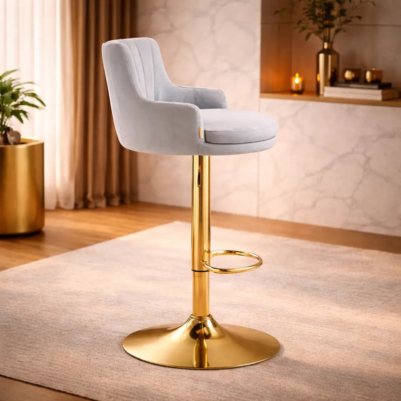luxury-bar-stool-with-rich-grey-velvet-upholstery-and-gold-frame