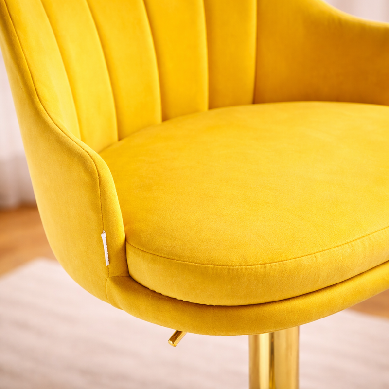 luxury-bar-stool-with-rich-yellow-velvet-upholstery-and-gold-frame