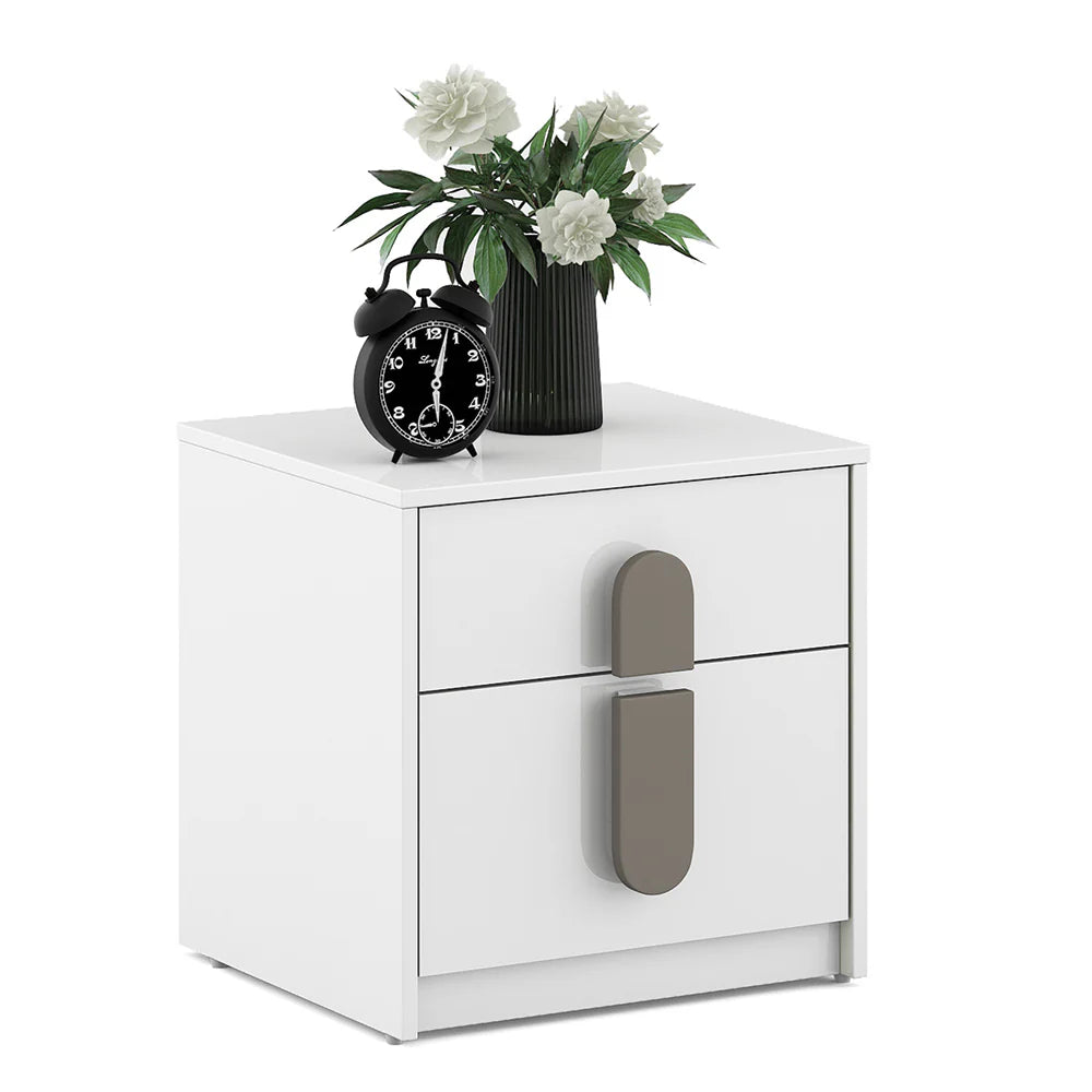Luxury Bedside Table with Designer Handles & Storage