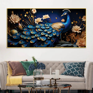 Luxury Bird Peacock Decorative Canvas Wall Painting for Home & Offices