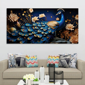 Luxury Bird Peacock Decorative Canvas Wall Painting for Home & Offices