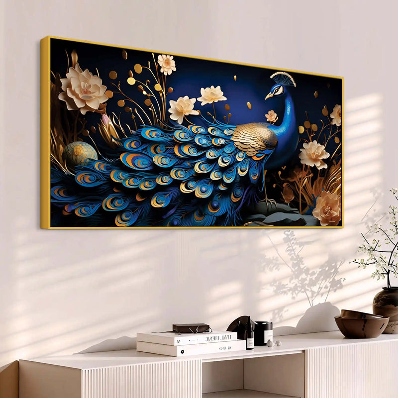 Luxury Bird Peacock Decorative Canvas Wall Painting for Home & Offices