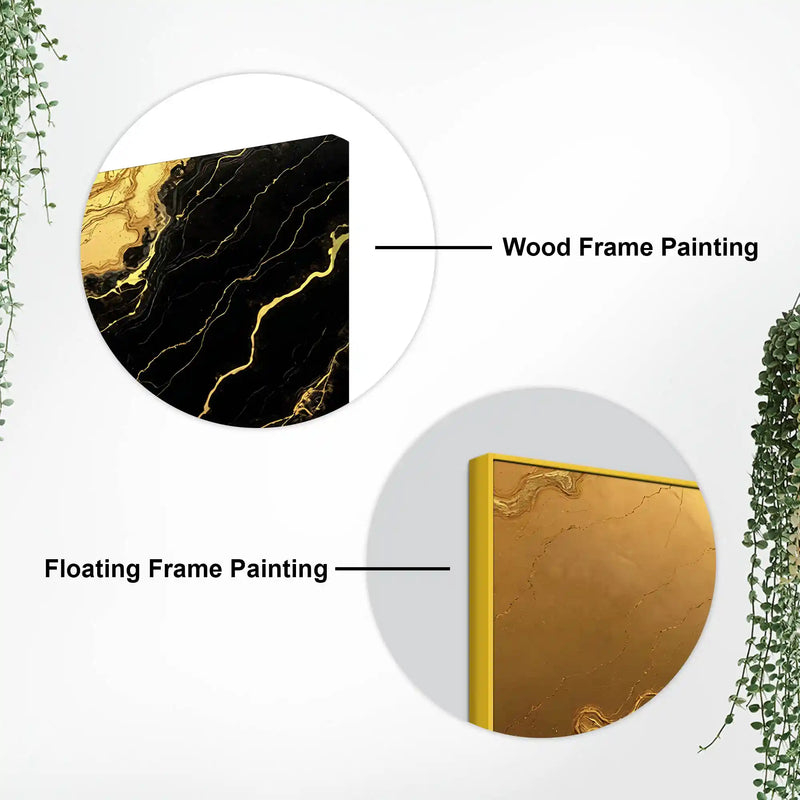 Luxury Black and Gold Fluid Marble Abstract Canvas Wall Painting