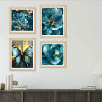 Luxury Blossom Wall Art Frame Set of 4 for Office & Home Décor