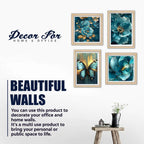 Luxury Blossom Wall Art Frame Set of 4 for Office & Home Décor