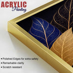 Luxury Botanical Wall Art Acrylic Floating Frame Wall Painting Set of 3