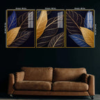 Luxury Botanical Wall Art Acrylic Floating Frame Wall Painting Set of 3