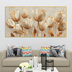luxury-botanical-white-tulip-flower-modern-canvas-wall-painting
