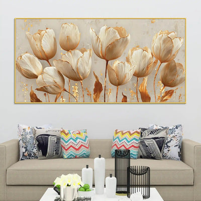 luxury-botanical-white-tulip-flower-modern-canvas-wall-painting