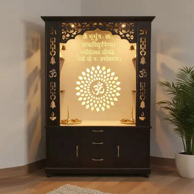 luxury-brown-finish-wooden-floor-temple-for-home-office-with-led-om-panel-drawer-cabinet-storage-for-home-office