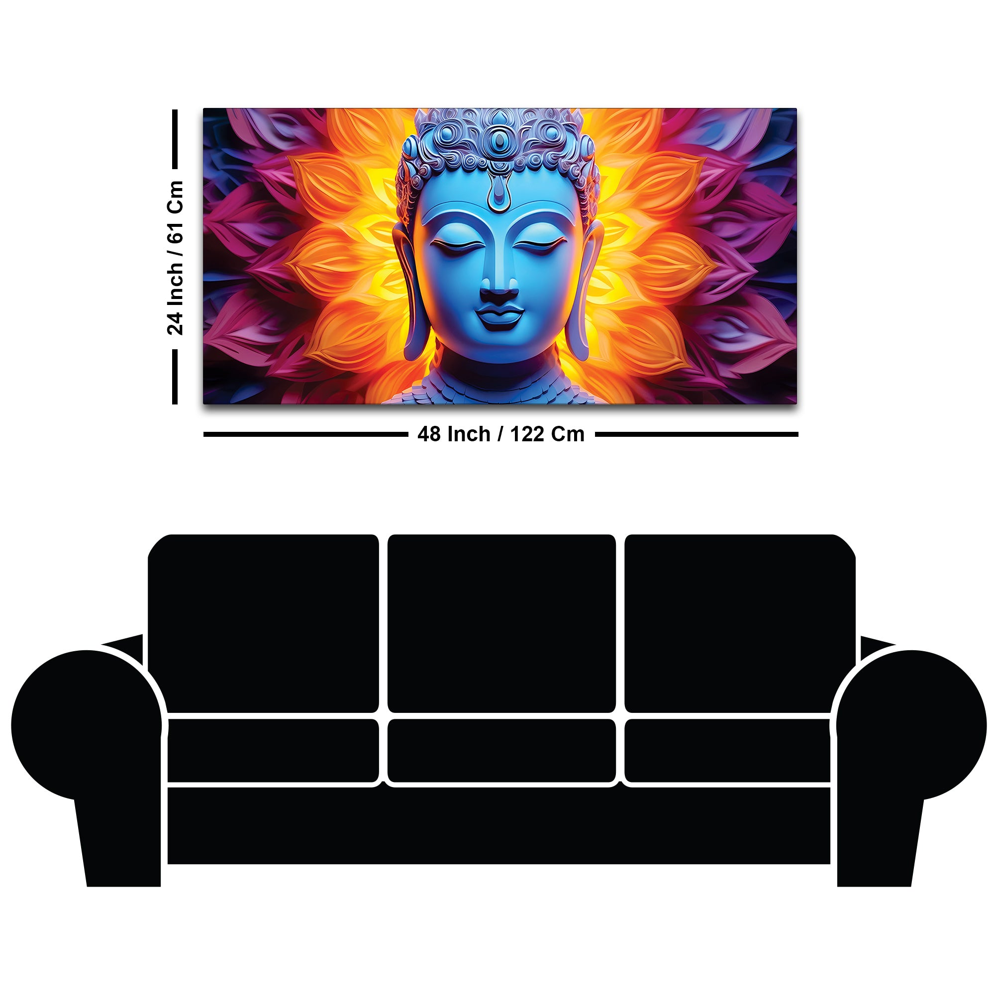 Luxury Buddha Canvas Painting for Modern Home Décor