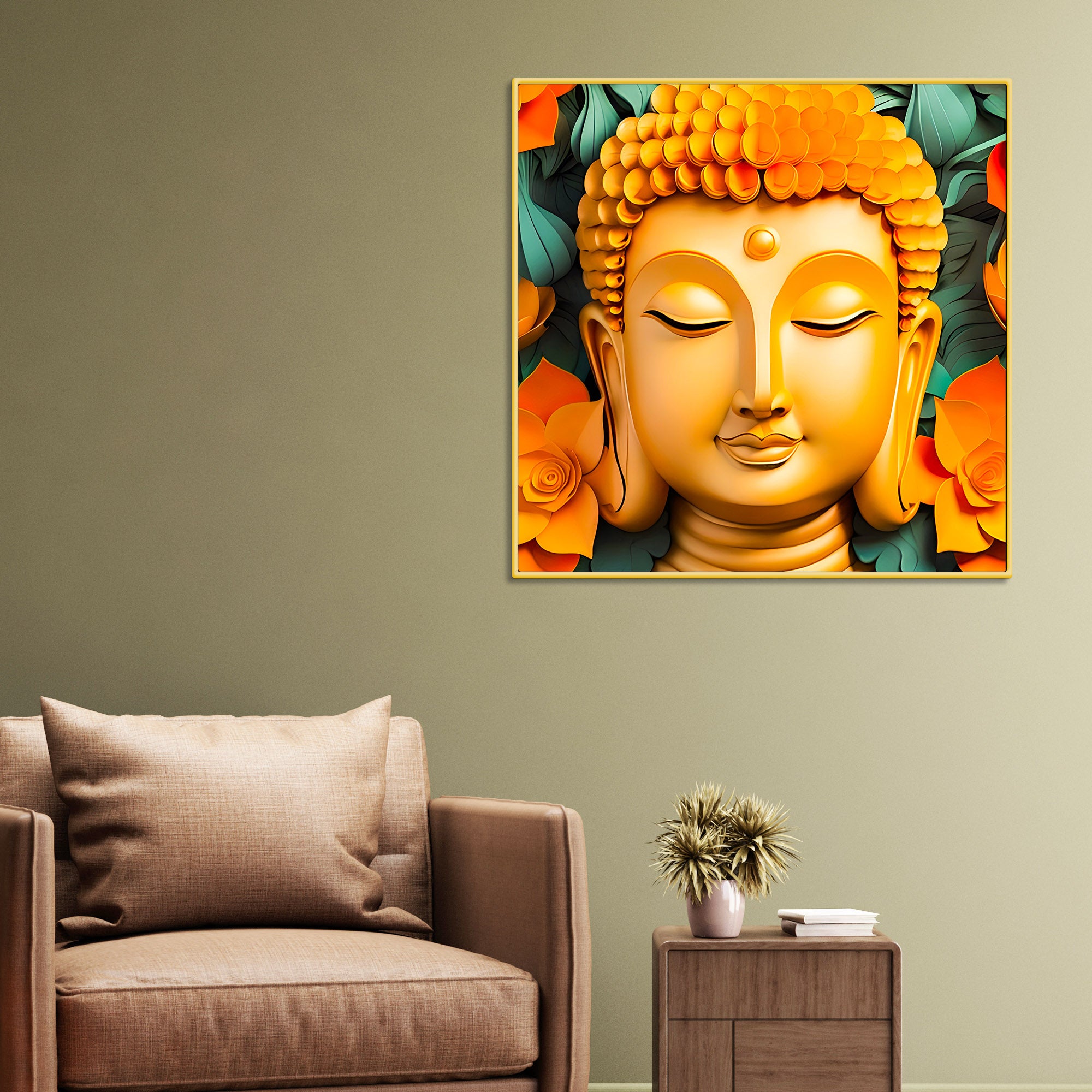 Luxury Buddha Canvas Painting for Modern Living Room