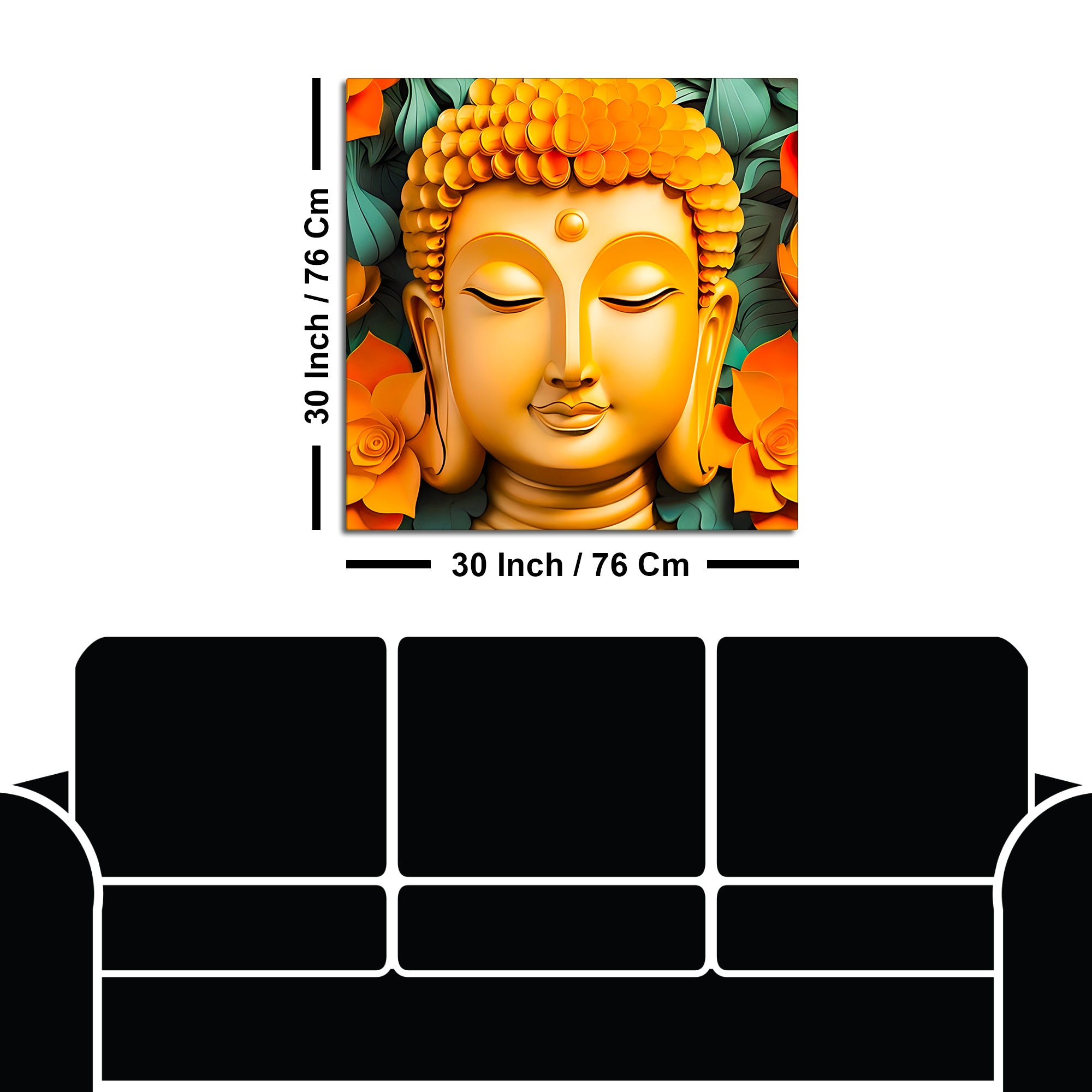 Luxury Buddha Canvas Painting for Modern Living Room