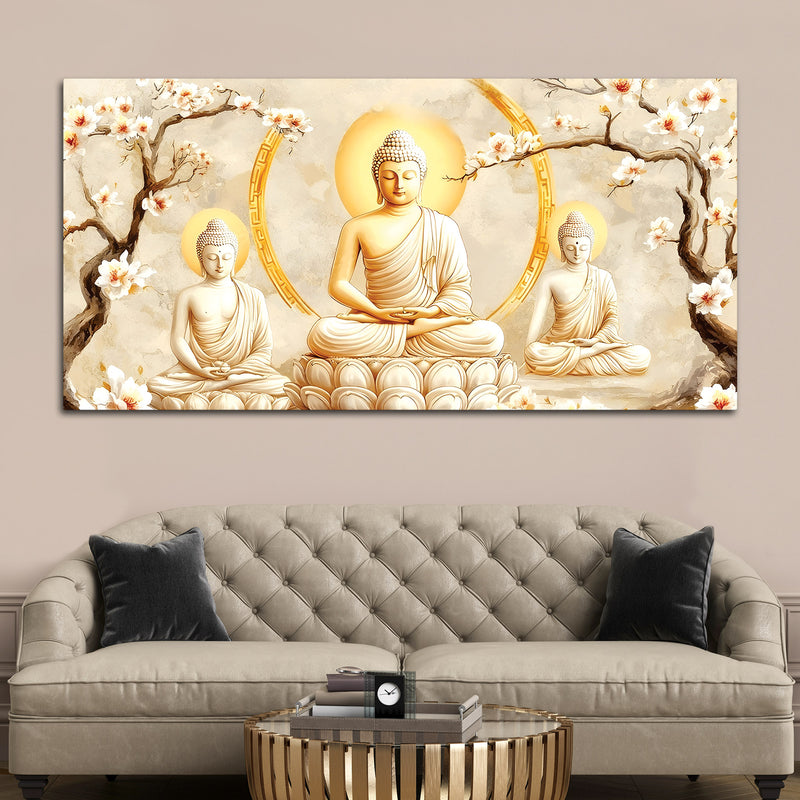 Luxury Buddha Canvas Painting – Spiritual Wall Decor