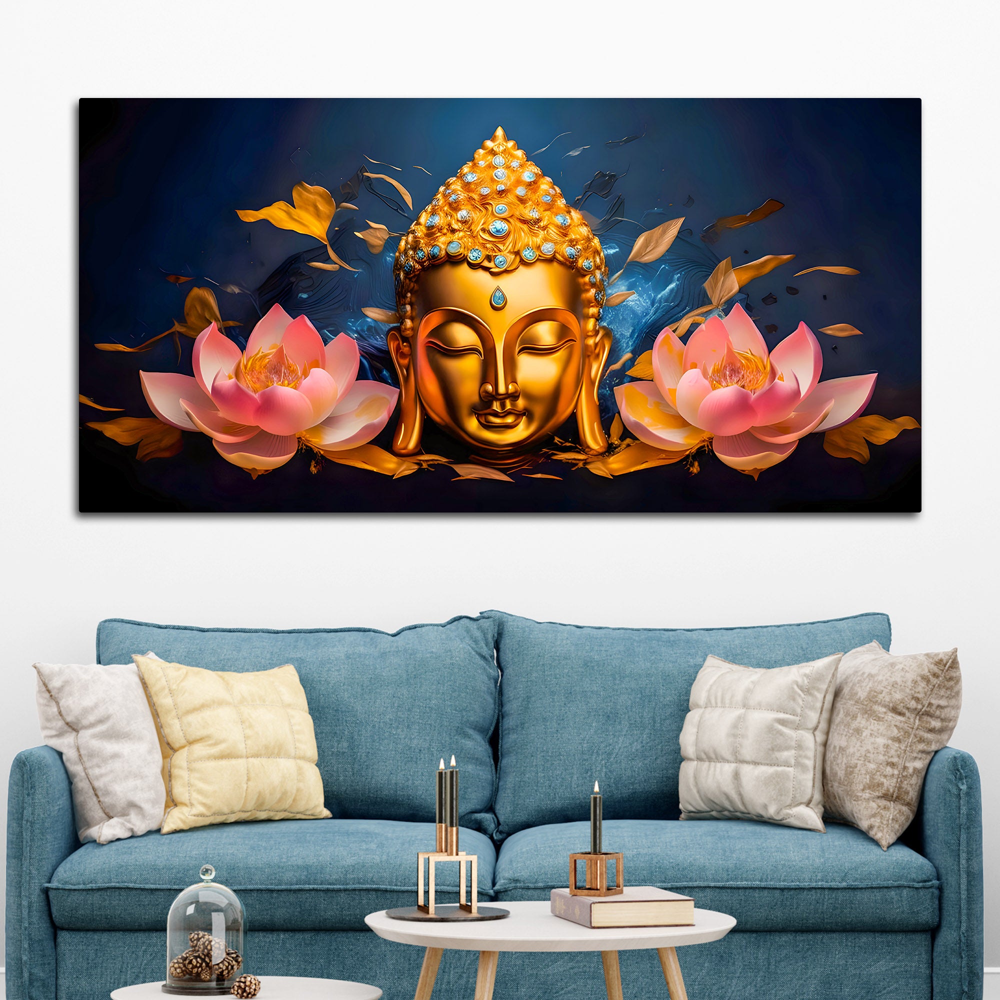 Luxury Buddha Canvas Wall Painting for Living Room Interior
