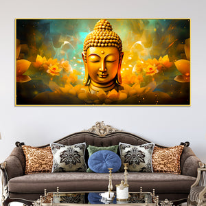Luxury Buddha Face Canvas Painting for Living Room