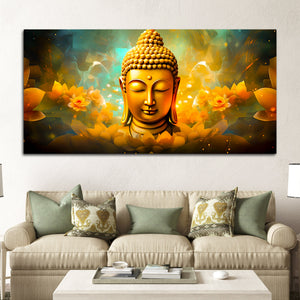 Luxury Buddha Face Canvas Painting for Living Room