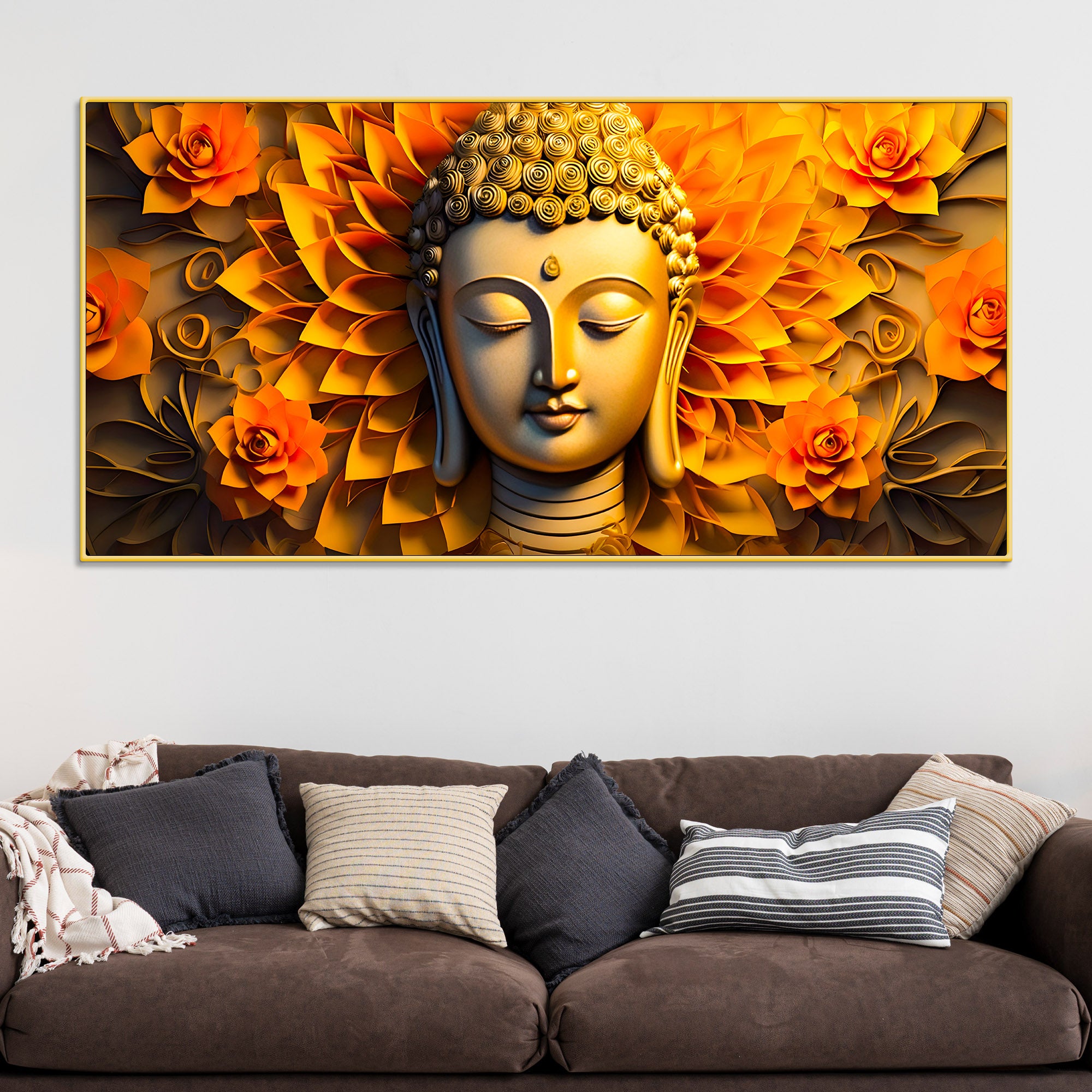 luxury-buddha-face-wall-painting-with-floral-background