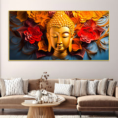 luxury-buddha-floral-canvas-painting-for-home-office
