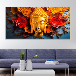 Luxury Buddha Floral Canvas Painting for Home & Office