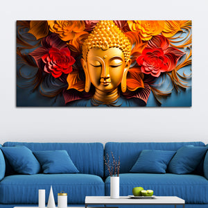 Luxury Buddha Floral Canvas Painting for Home & Office