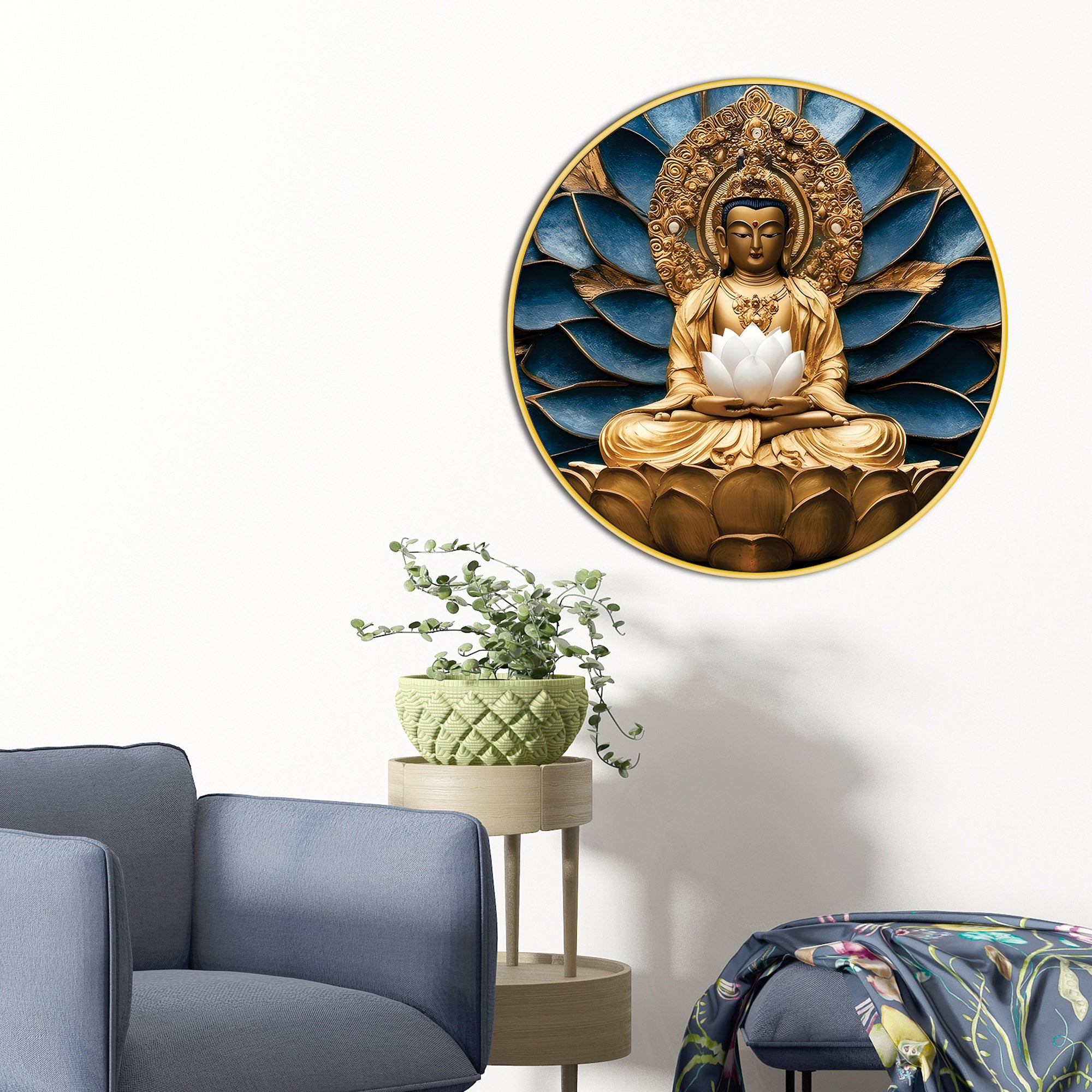 Luxury Buddha Lotus Canvas Painting