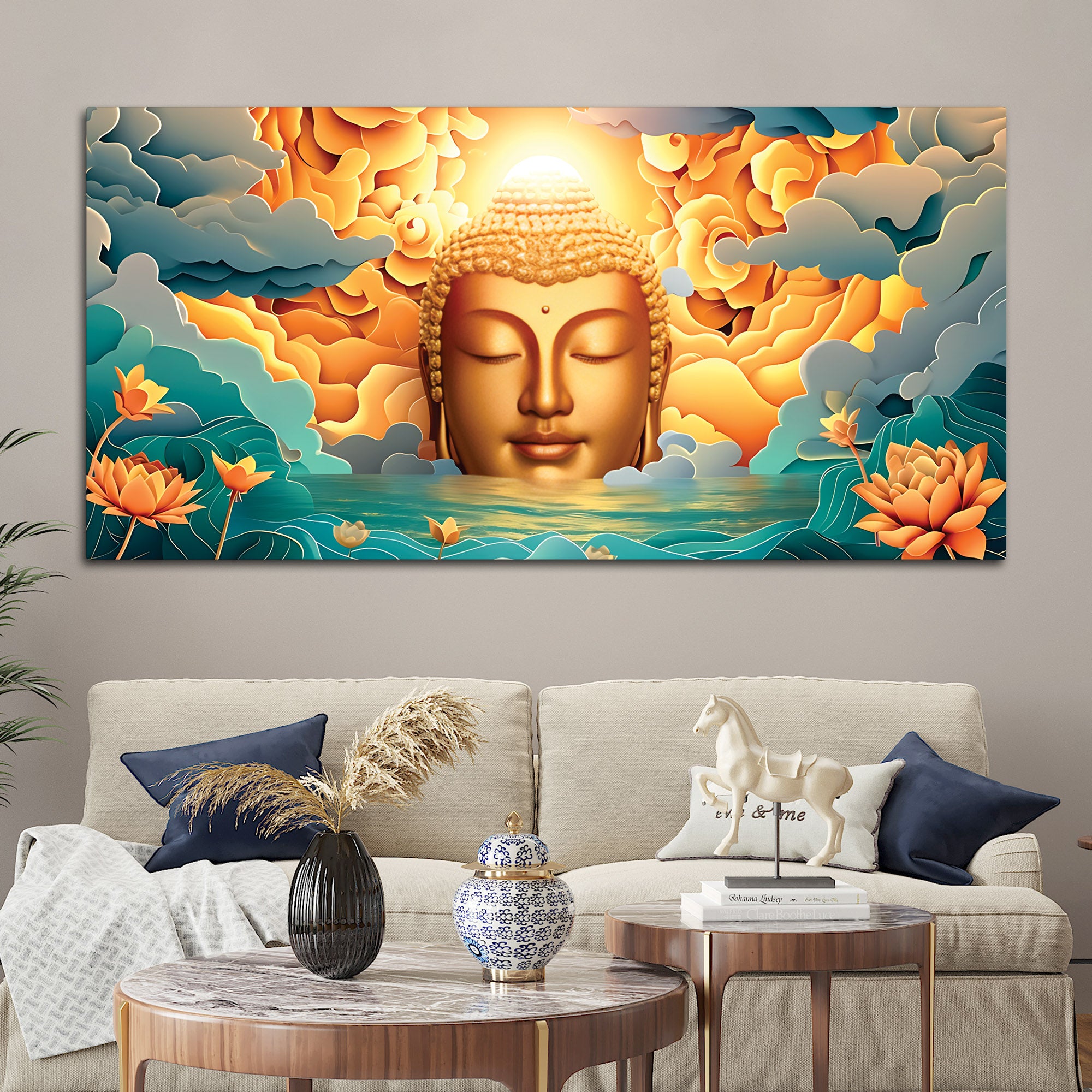 Luxury Buddha Wall Painting for Interior Wall Decor