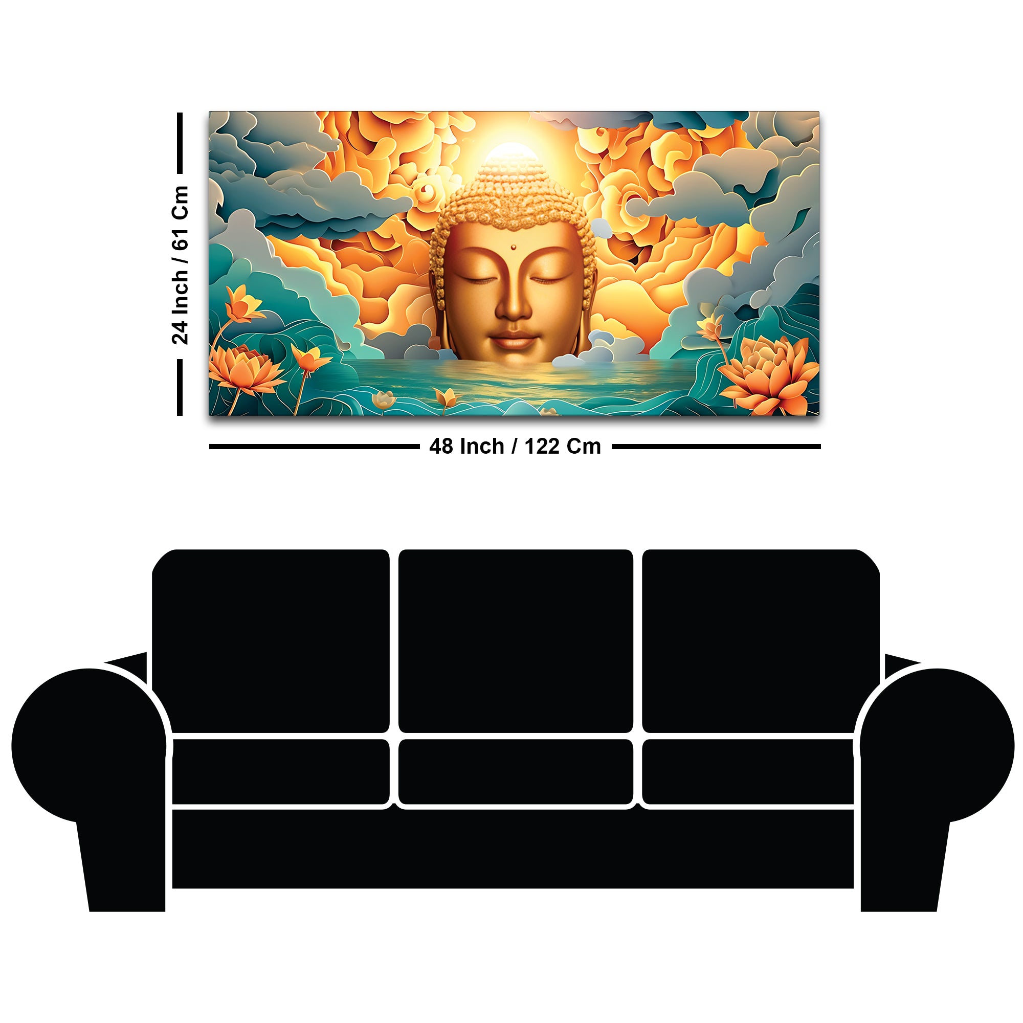 Luxury Buddha Wall Painting for Interior Wall Decor