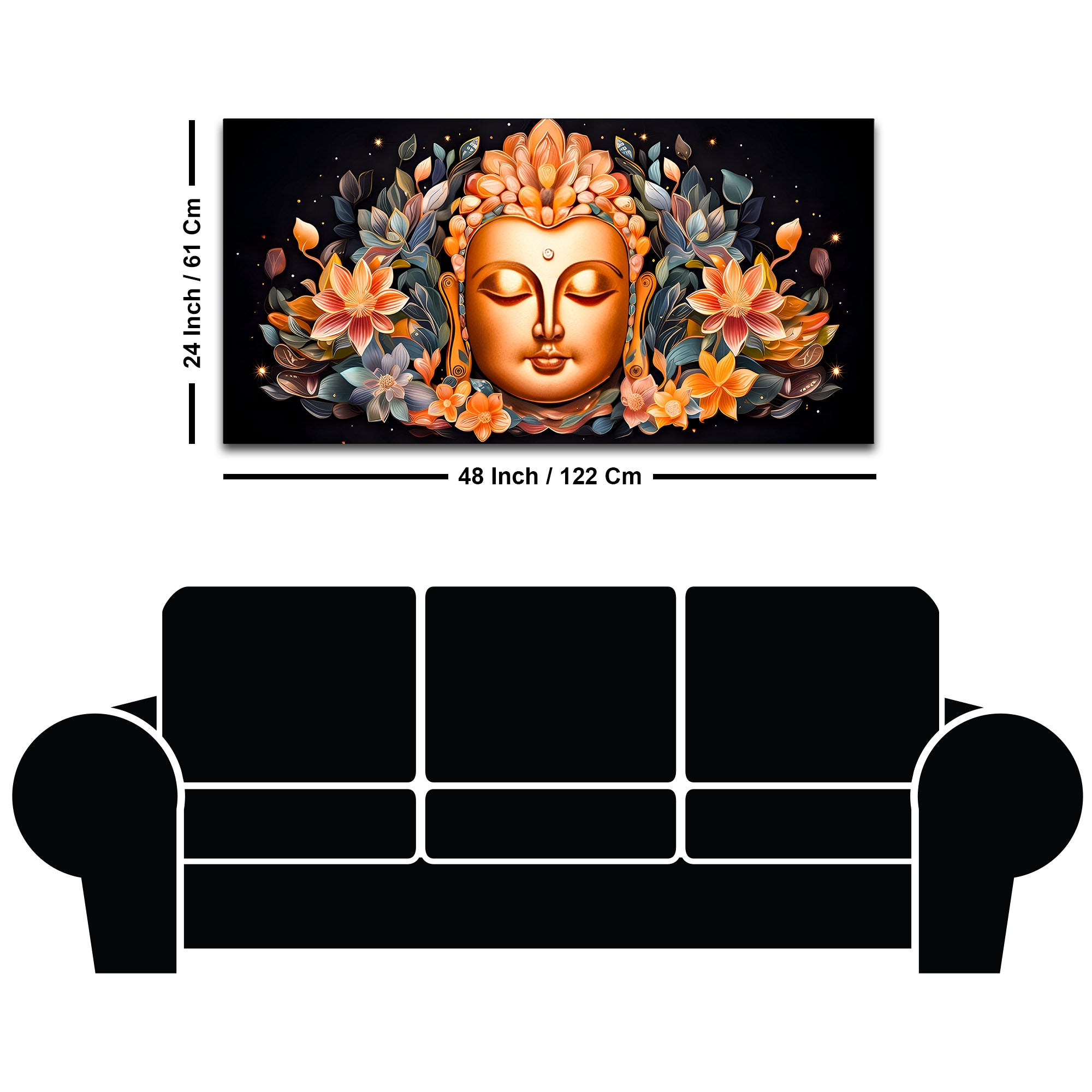 Luxury Buddha Wall Painting for Modern Home Decoration