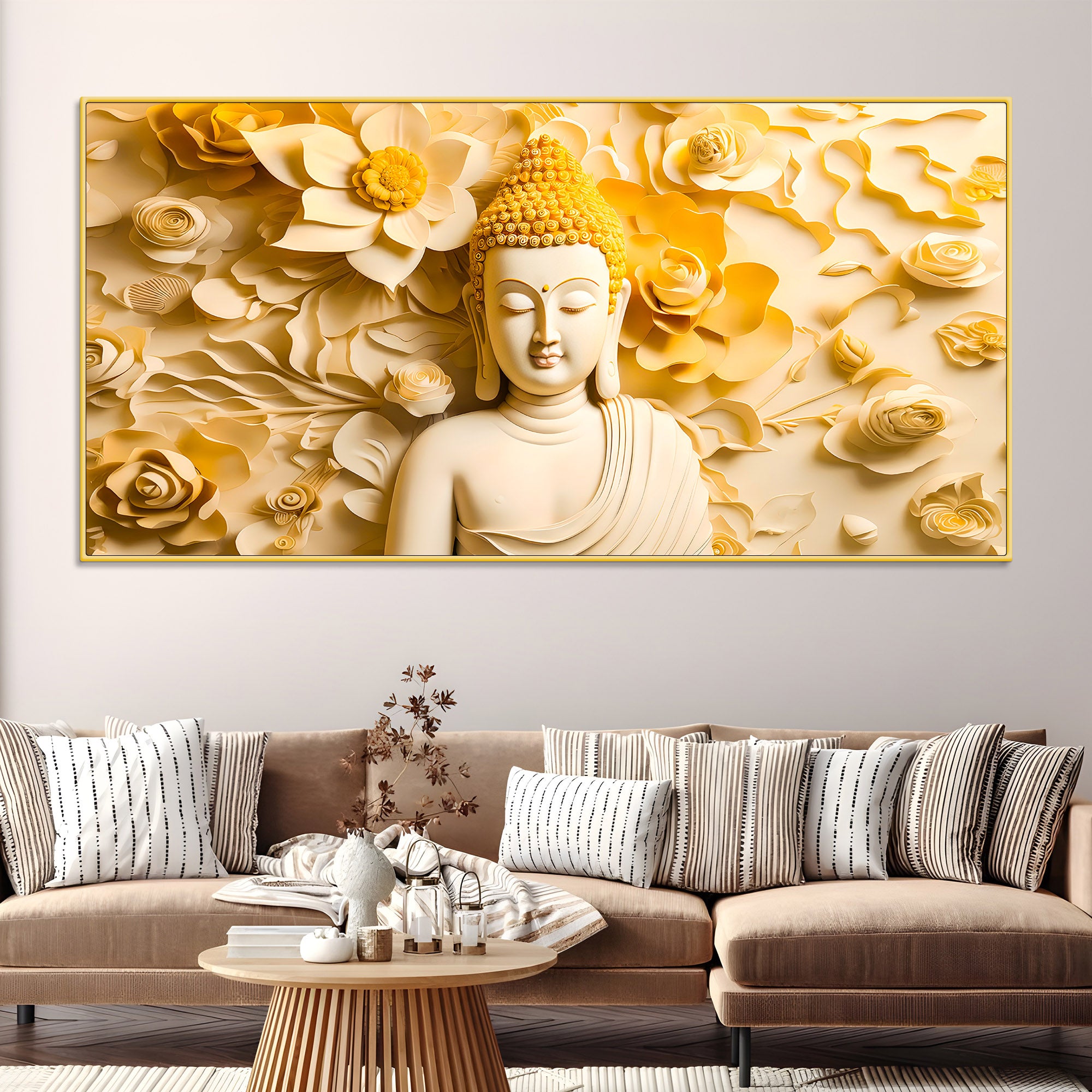 Luxury Buddha Wall Painting for Modern Living Room Decor