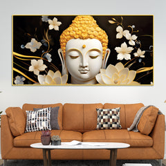 luxury-buddha-wall-painting-with-blooming-floral-background