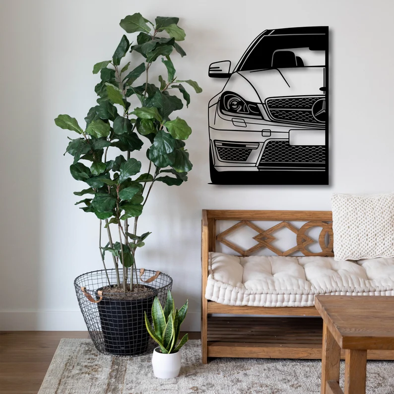 Luxury Car Metal Wall Art for Living Room & Dining Decor
