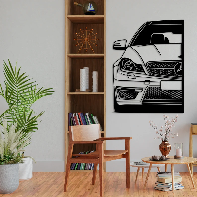 Luxury Car Metal Wall Art for Living Room & Dining Decor