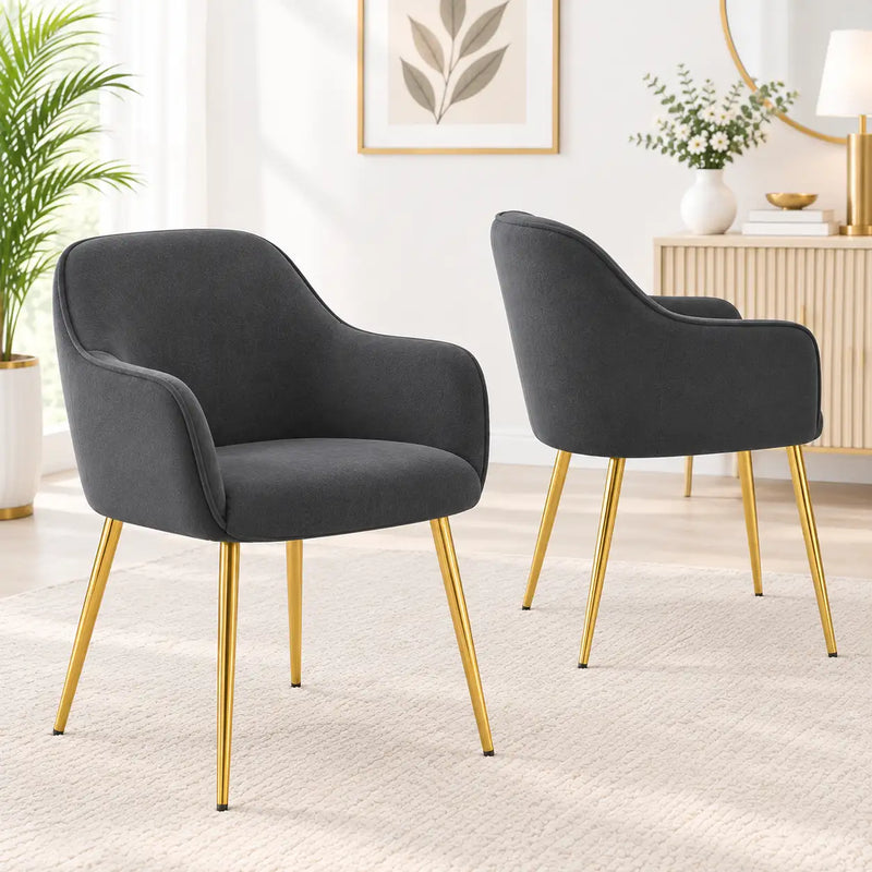 Luxury Charcoal Grey Velvet Armchair with Tufted Back