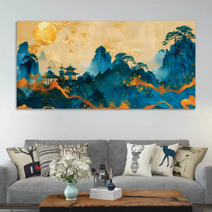 Luxury Chinese Style Mountain Canvas Painting