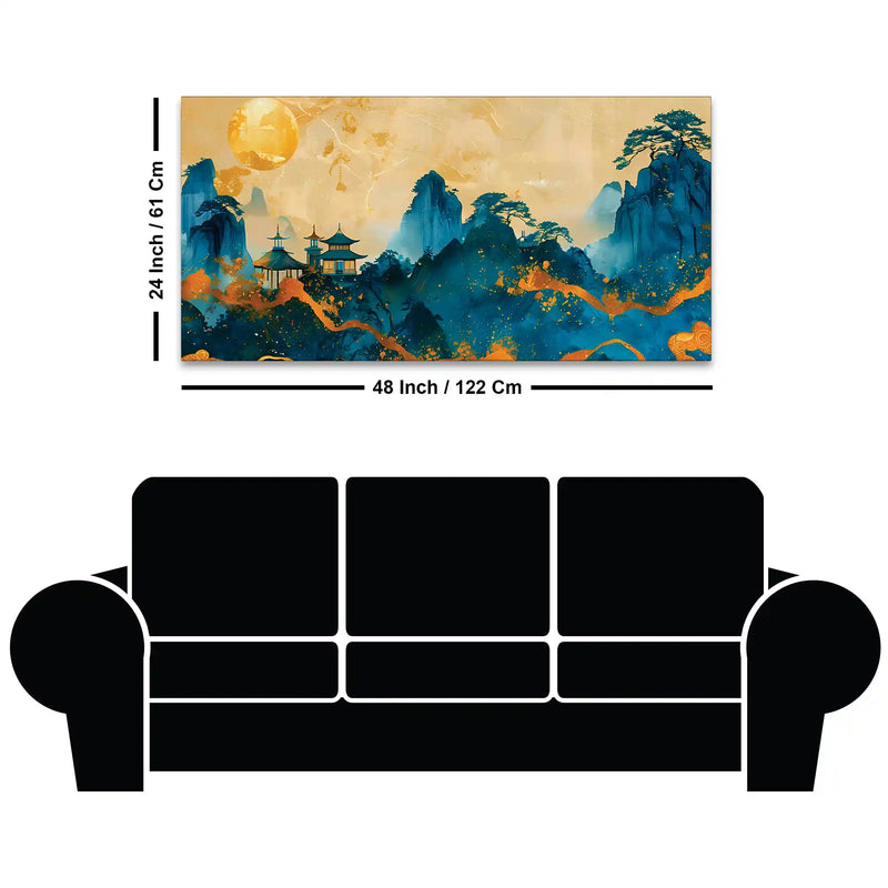 Luxury Chinese Style Mountain Canvas Painting