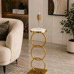 Luxury Circle Base Side Table with Elegant Marble Top Design