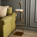 Luxury Circle Base Side Table with Elegant Marble Top Design