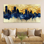 Luxury Cityscape Skyline Canvas Painting for Home Wall Decor