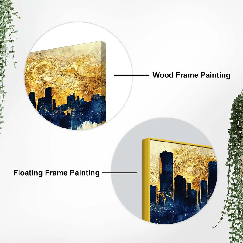 Luxury Cityscape Skyline Canvas Painting for Home Wall Decor