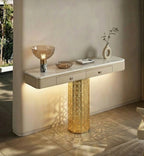 Luxury Console Table with LED & Storage Drawers (SS 302)