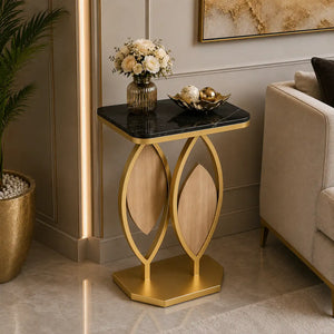 Luxury Console Table with Marble Top Modern Accent Side Table for Living Room Entryway Bedroom