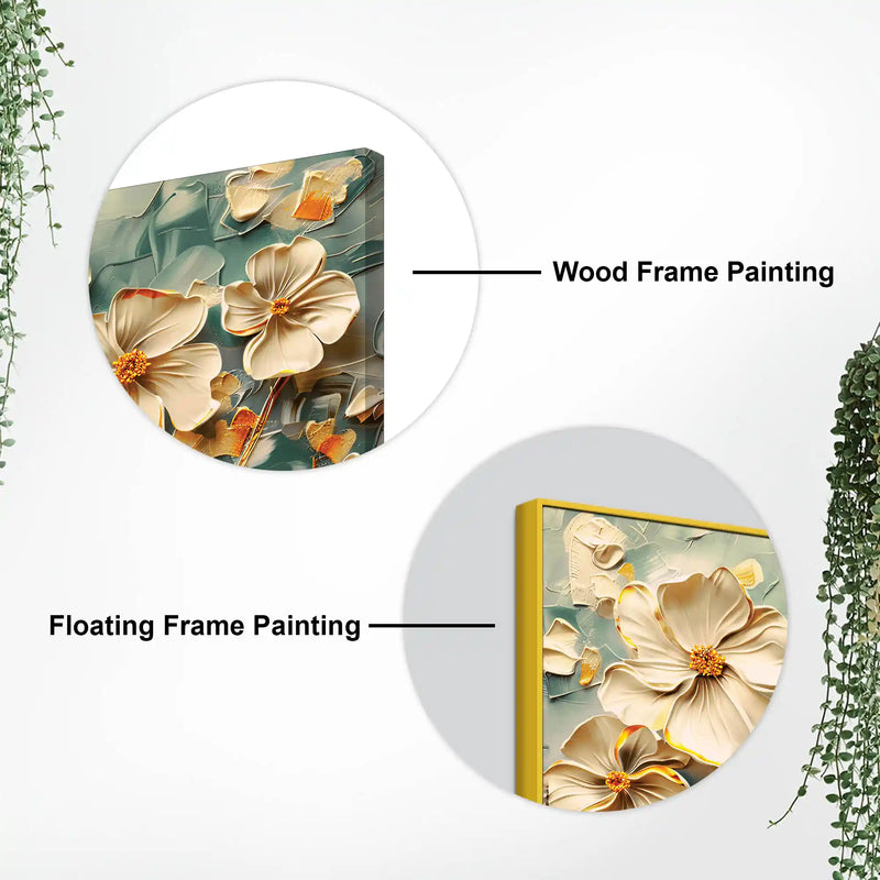 Luxury Cream Blossom Canvas Wall Painting for Stylish Home Decor