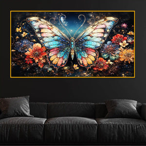Luxury Crystal Glass Butterfly Wall Painting