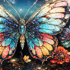 Luxury Crystal Glass Butterfly Wall Painting