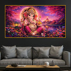 Luxury Crystal Glass Ganesha Wall Painting for Wall Décor