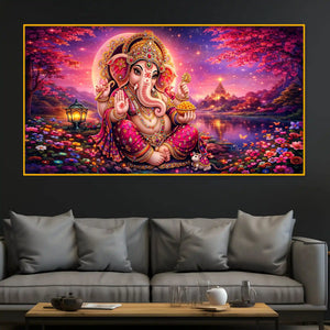 Luxury Crystal Glass Ganesha Wall Painting for Wall Décor