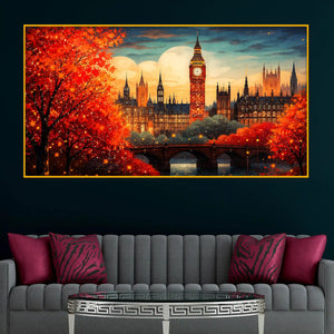 Luxury Crystal Glass London City Wall Painting