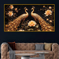 Luxury Crystal Glass Peacock Wall Painting for Décor
